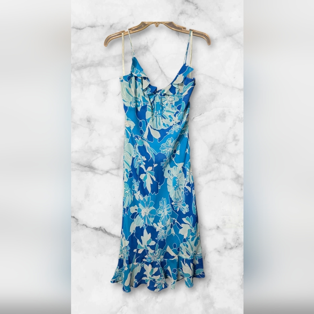 EXPRESS Blue Floral Midi Dress Sz.9/10